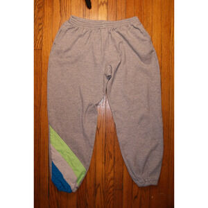 Vintage 80s 90s Spalding Gray XL Jogger Sweatpants Colorblock Right Leg Ankle